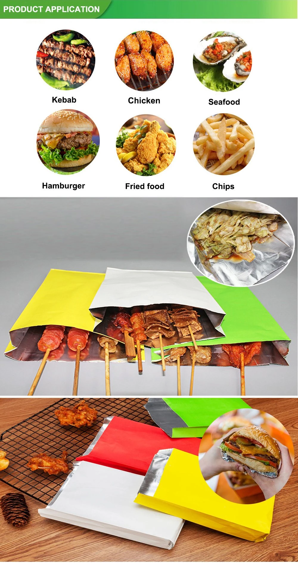 Paper Doner Tea Wholesale Aluminium Foil Kebab Bag