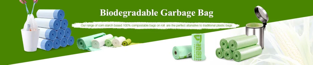 New Eco-Friendly 100% Biodegradable Corn Starch Garbage Bag for Trash Kitchen Heat Seal Gravure Printing