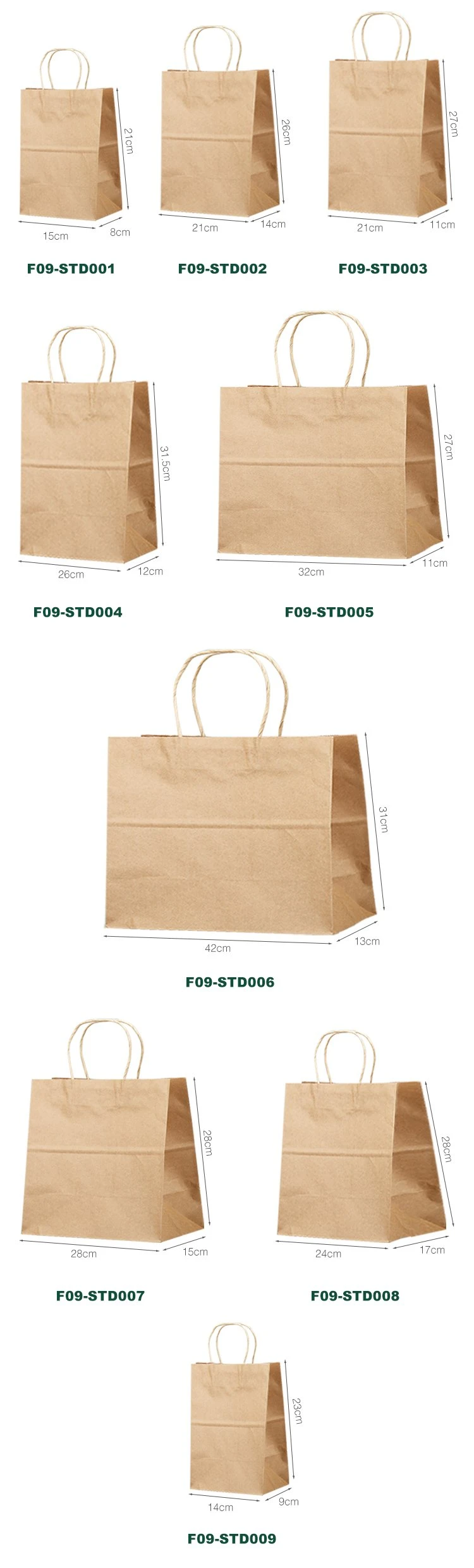 New Arrival Custom Logo Printed Kraft Paper Candy Colorful Tote Gift Bag with Twisted Handle