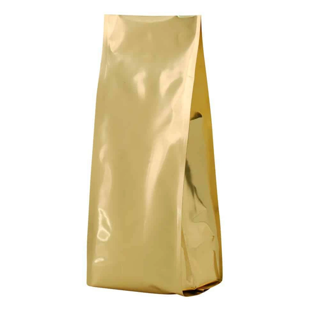 Custom Printing Golden Heat Seal Side Gusset Plastic Packaging Bag Moisture Proof Coffee Bag