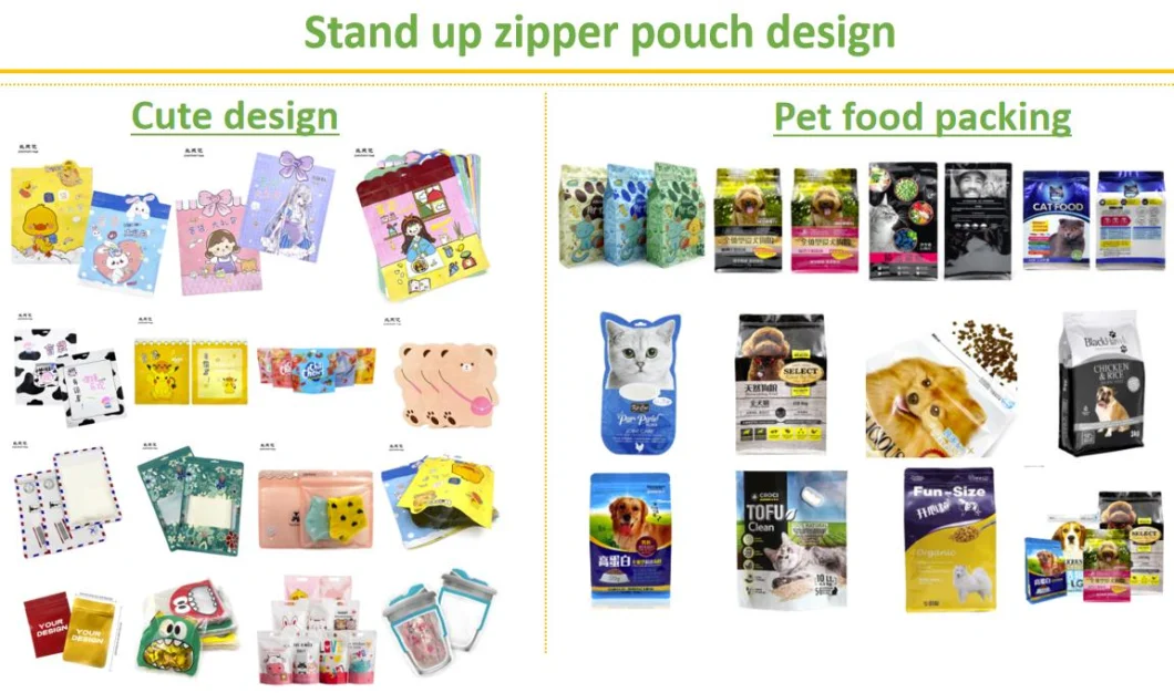 Digital Printing Customized Laminated Plastic Packaging Bag Doypack Stand up Pouch Bag with Zipper Nut Packaging Bags